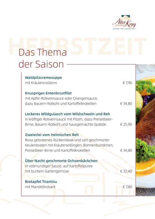 Alter Krug Niedernwöhren | Gaststätte | Herbstzeit | Das Thema der Saison Alter Krug Niedernwöhren | Gaststätte | Herbstzeit | Das Thema der Saison