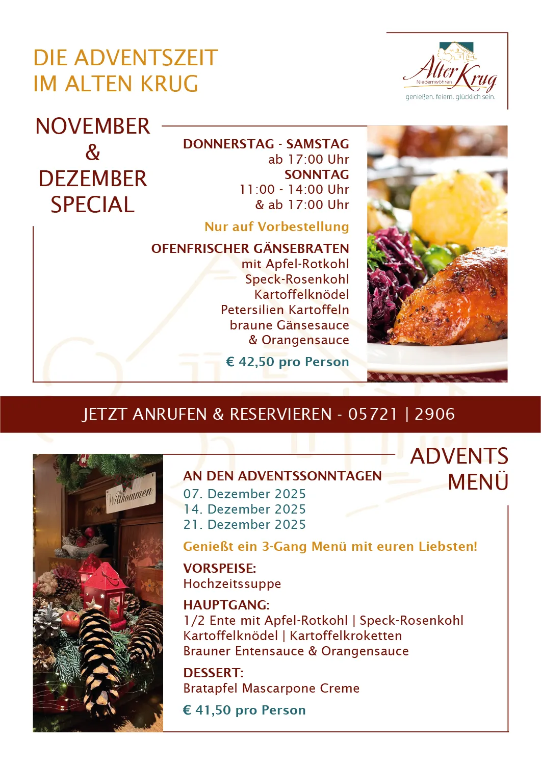 Alter Krug Niedernwöhren | Gaststätte | Winter- und Adventszeit Special Alter Krug Niedernwöhren | Gaststätte | Winter- und Adventszeit Special