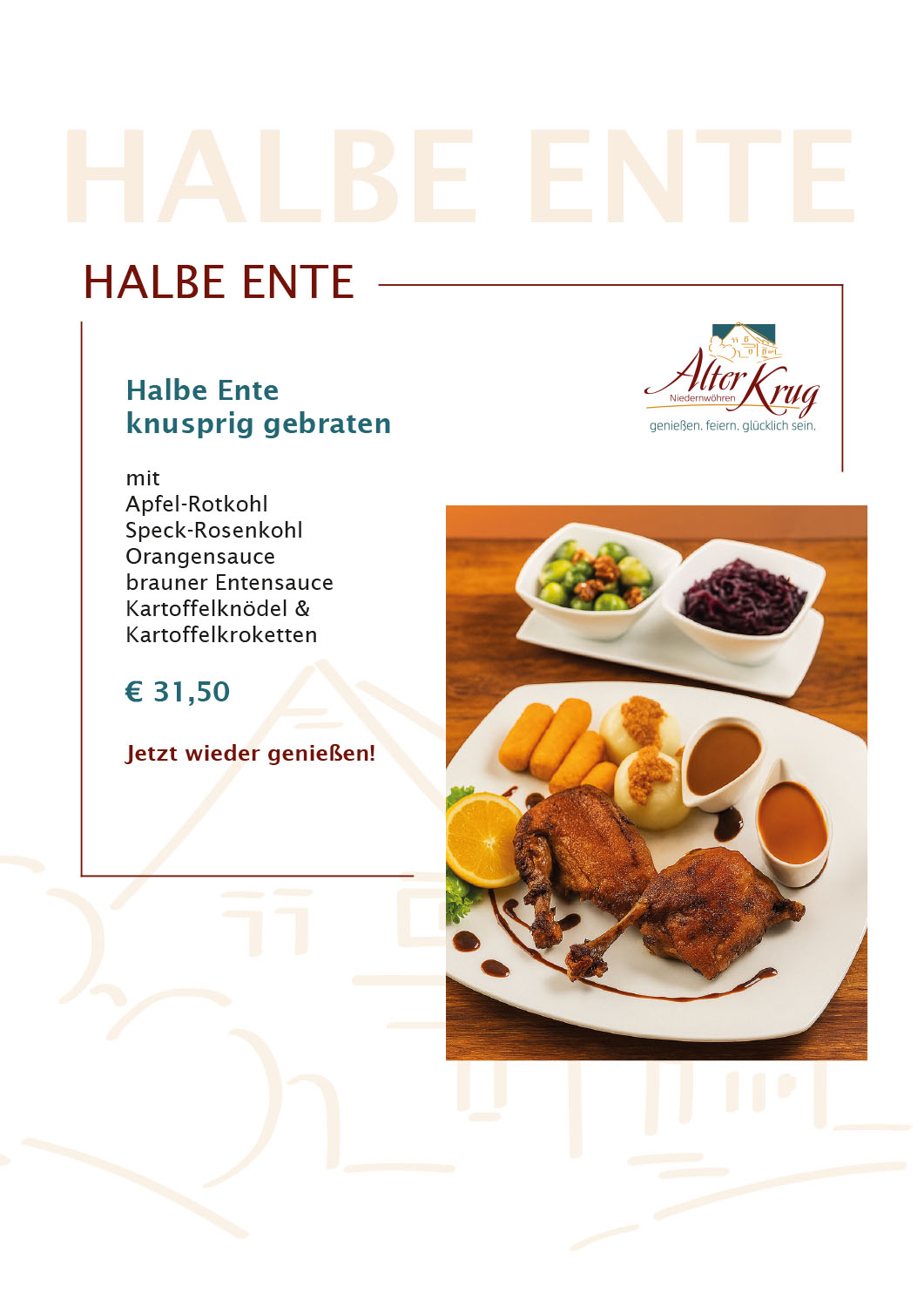 Alter Krug Niedernwöhren | Gaststätte | Halbe Ente