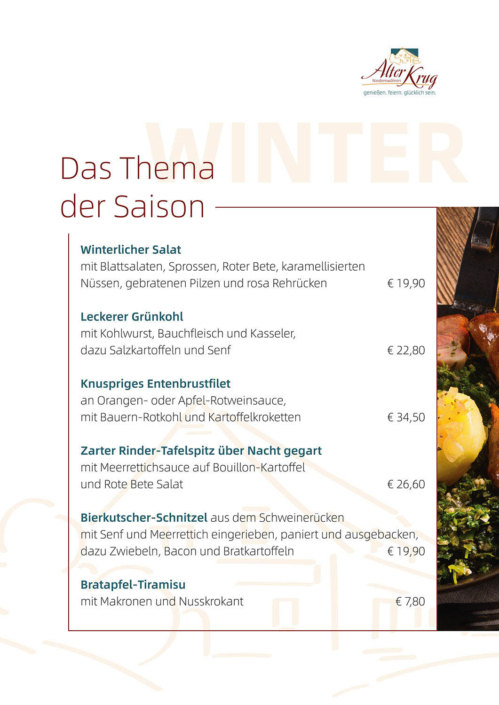 Alter Krug Niedernwöhren | Gaststätte | Winter | Das Thema der Saison