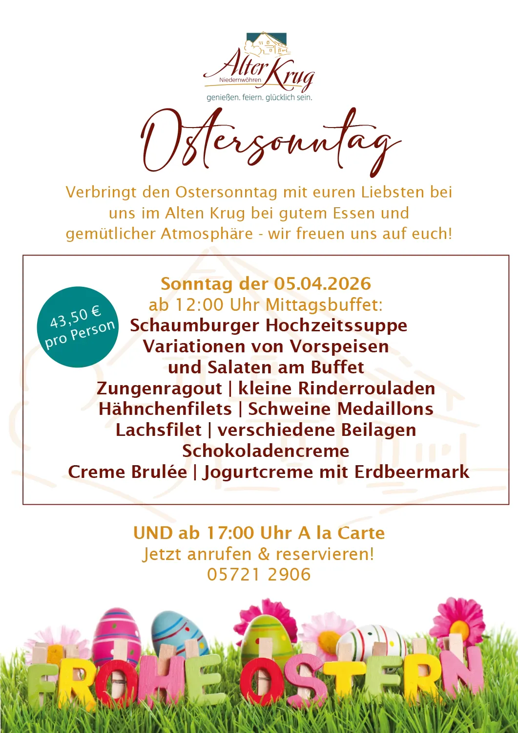 Alter Krug Niedernwöhren | Gaststätte | Ostersonntag 2026